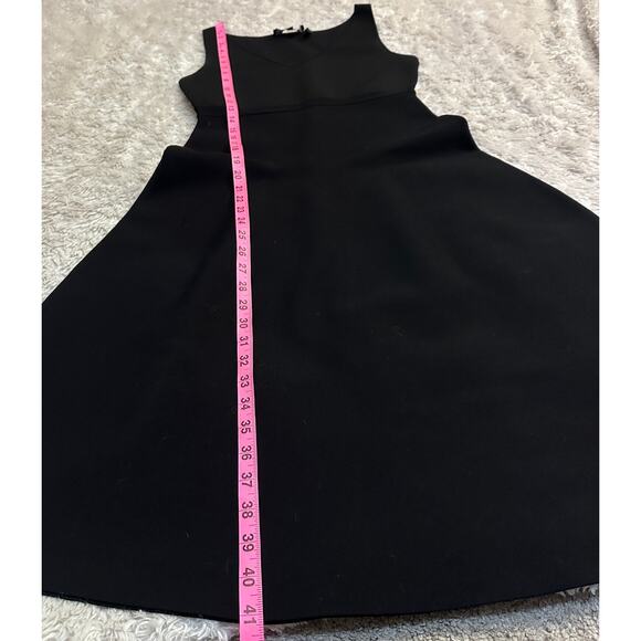 Gorgeous Theory S Stretch Bandage Knit Midi Dress Vneck Black Cocktail ALine - Picture 7 of 10
